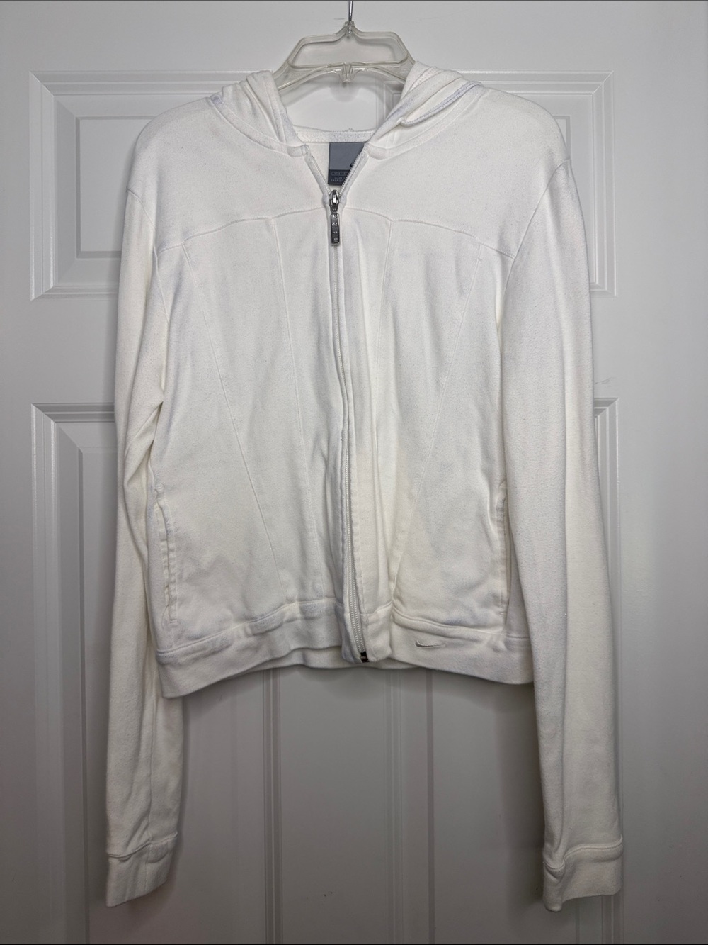 Nike Women's White Full-Zip Hooded Utility Jacket